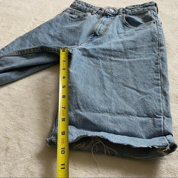 Zara Women Join Life Premium 90s Bermuda High Waist Denim Jeans Shorts US 0 - Picture 7 of 11